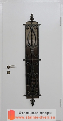 Дверь с ковкой и стеклом KS-031