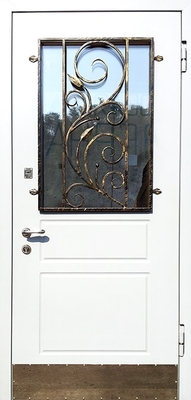 Дверь с ковкой и стеклом KS-060